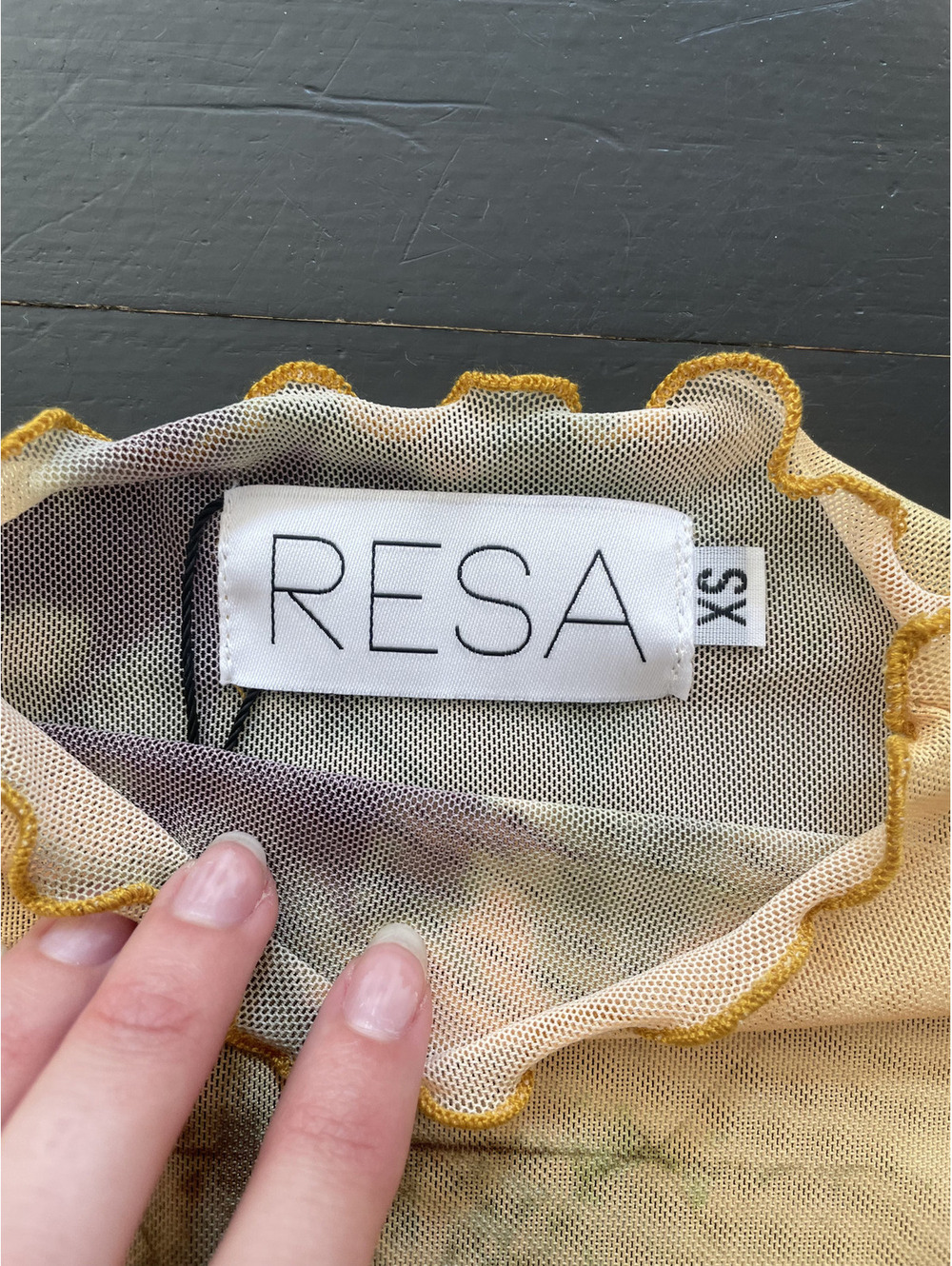 RESA Tie-Dye Long Sleeve Mesh Top XS - Picture 4 of 8